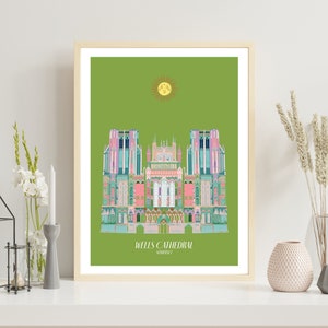 Summer Solstice, Wells Gift, Painting of Wells, Wells Print, Wells Art, Wells Cathedral Poster Print, Wells wall art,