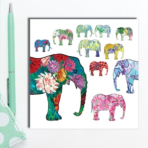 Tarjeta de cumpleaños de elefante, Tarjeta de elefante, Tarjeta de cumpleaños de niños, Tarjeta de cumpleaños para sobrina, Tarjeta de cumpleaños sobrino, Bienvenido a la familia