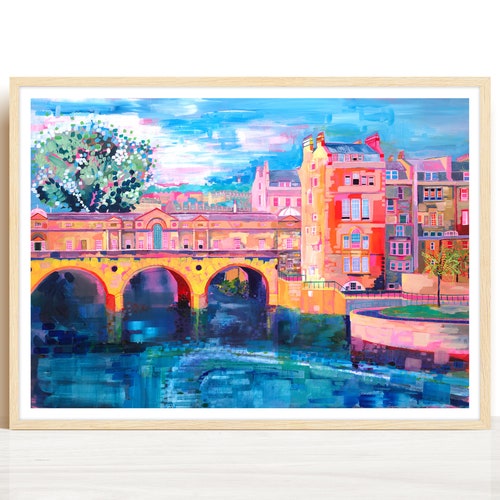 Bath Skyline England Cityscape Painting Art Print Poster CX - Etsy