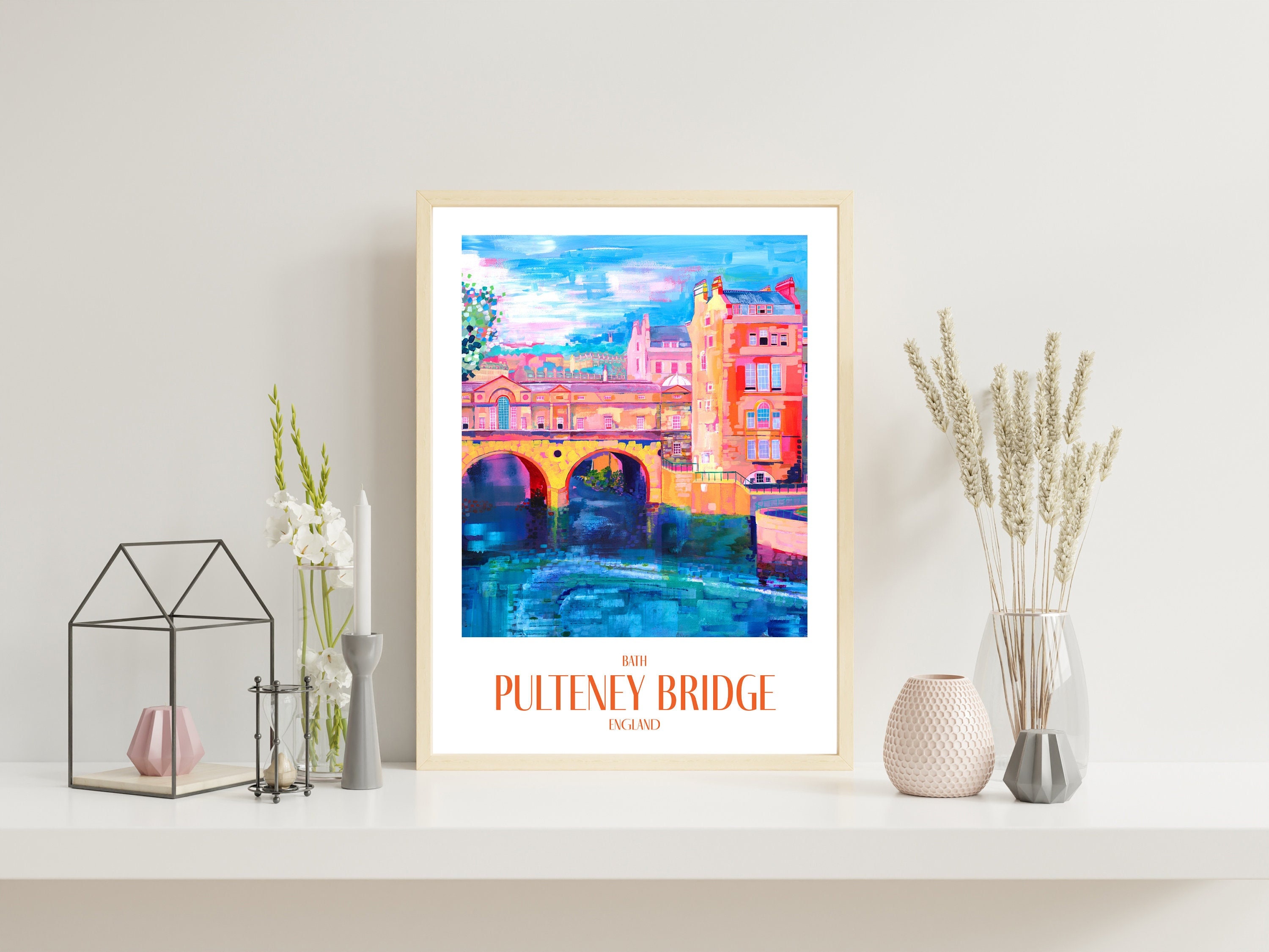 Bath Print, Bath City Print, Pulteney Bridge Travel Poster,Bath Poster, England Print, England Poster, Bath Wall Art, Bath City Art,Somerset