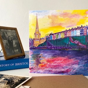 Biglietto d'auguri di Bristol, Chiesa di St Mary Redcliffe, Recliffe Bristol, Case di Bristol,
