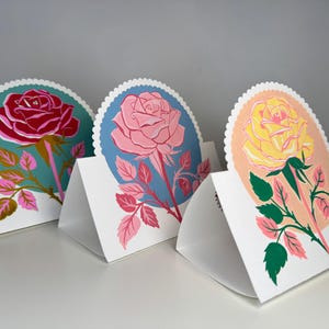 Biglietto di auguri con fiori dipinti a mano – Biglietto floreale in piedi 3D – Colori personalizzati – Regalo ricordo unico ed ecologico