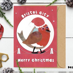 Cartão de Natal de Bristol, Cartão de Futebol da Cidade de Bristol, Cartão de Bristol Robins