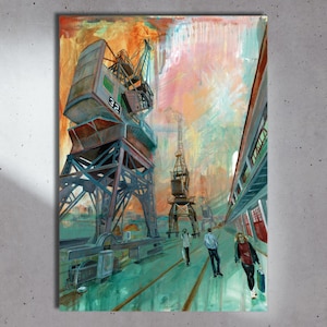 Bristol Geburtstagskarte, Bristol Original Art, Bristol Cranes