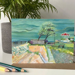 Clevedon Greeting Card, Clevedon Beach, Clevedon New Home Card, Clevedon Birthday, Clevedon Art, Clevedon  Gift, Clevedon Retirement Card