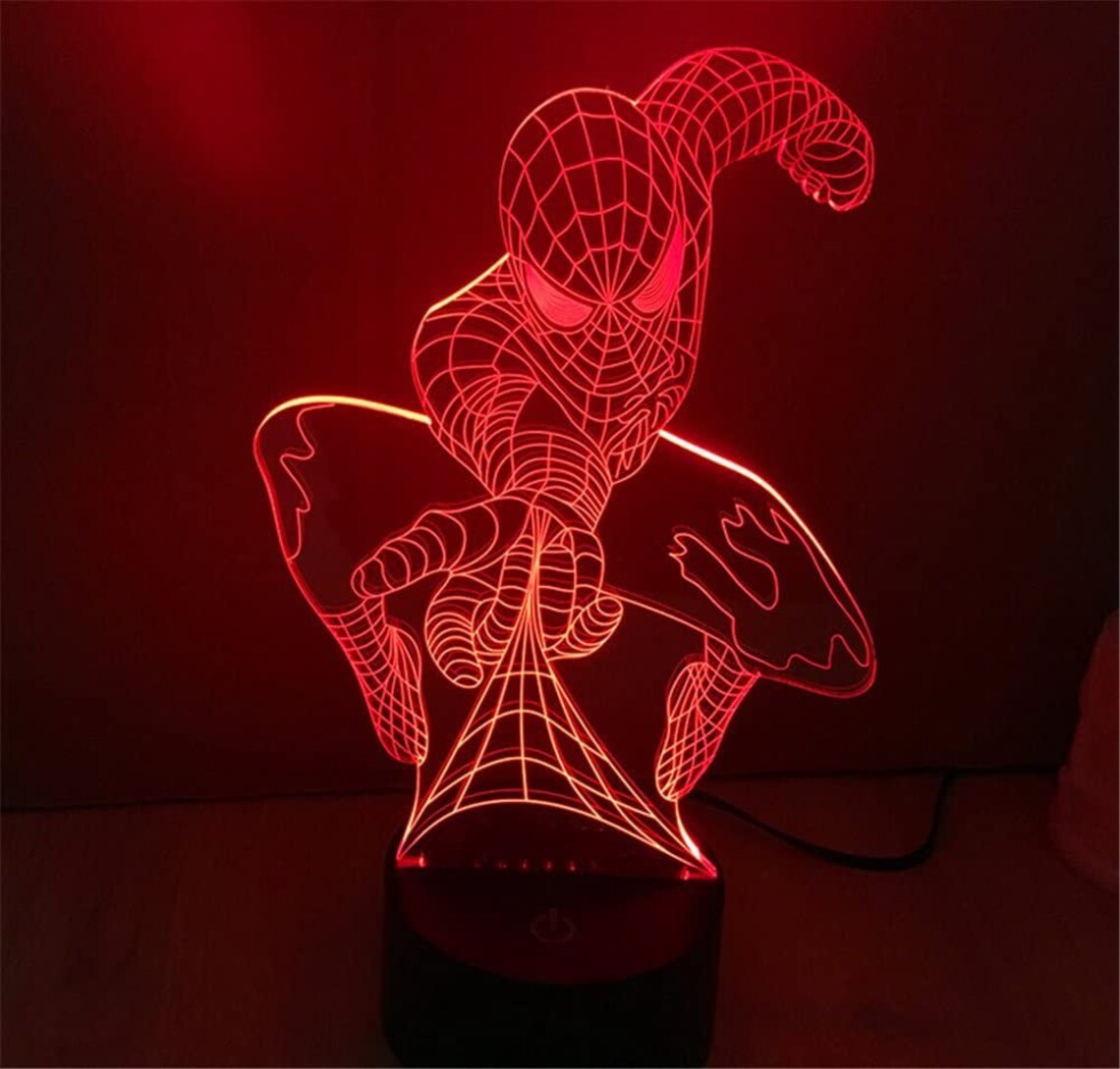 Spiderman Multicolour LED Night Light with remote control Can Etsy