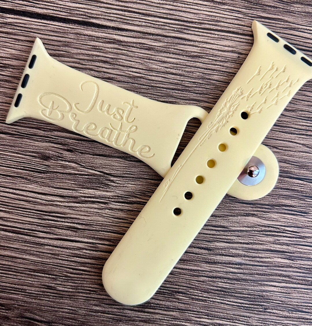 Just Breathe Apple Watch and Samsung Watch Silicone Custom Engraved