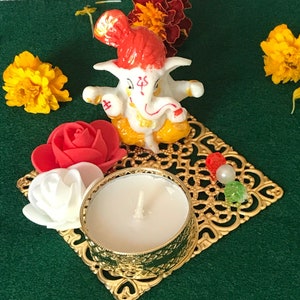 Ganesh Ji Tealight Candle holder, Indian favor decoration,Pooja return gift, Wedding, Housewarming favor, Festive decoration, Gift Ready