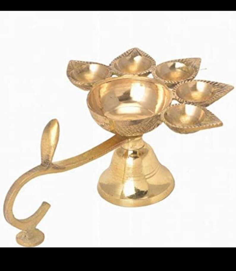 Brass Panch Aarti Diya-100 bulk/Indian Favor/Pancharti Aarti Diya/Diwali Oil Lamp/Jyoti/Diya Stand/Temple/home/office/Indian Pooja