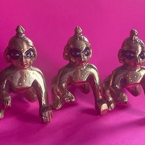 2 Inches Laddoo Gopal Ji, Brass Laddu Gopal, Baby Krishna, Kishan ji, Thakur ji, Ladoo Gopal Idol, Janmashtmi special