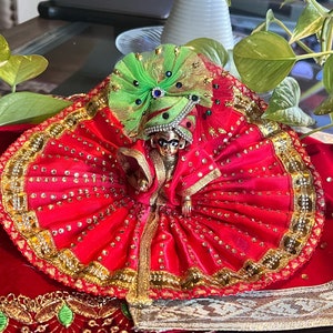 Size 5 Mukesh Kanha Ji poshak, Ladoo Gopal Dress,Bal Gopal, Lord Krishna, Bib Set,Deity Dress, Religious Janamasthmi gift,Temple decor Pooja