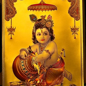 Bal Krishna photo print on foil Paper (16 inches X 12 inches)