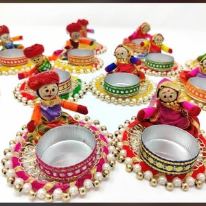 Diwali gift bulk Puppet Couple tea light holders/Pair of Raja-Rani/Christmas/Indian /Housewarming/Wedding favor/Rangoli/Exclusive decoration