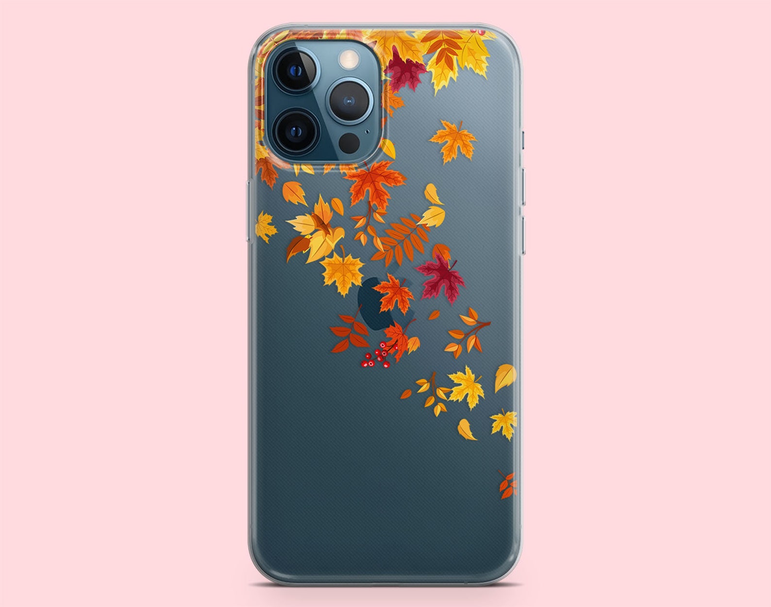 Orange leaves iPhone 11 pro max tpu case clear xr 8 cool Etsy