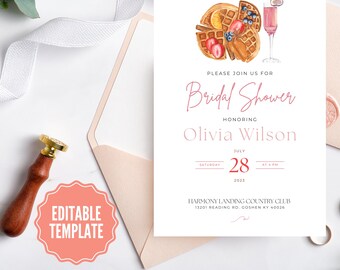 Brunch & Bubbly Bridal Shower Invite, Bridal Shower Luncheon Invite, Customized Bridal Shower Invite, Bridal Breakfast, Bridesmaid Brunch