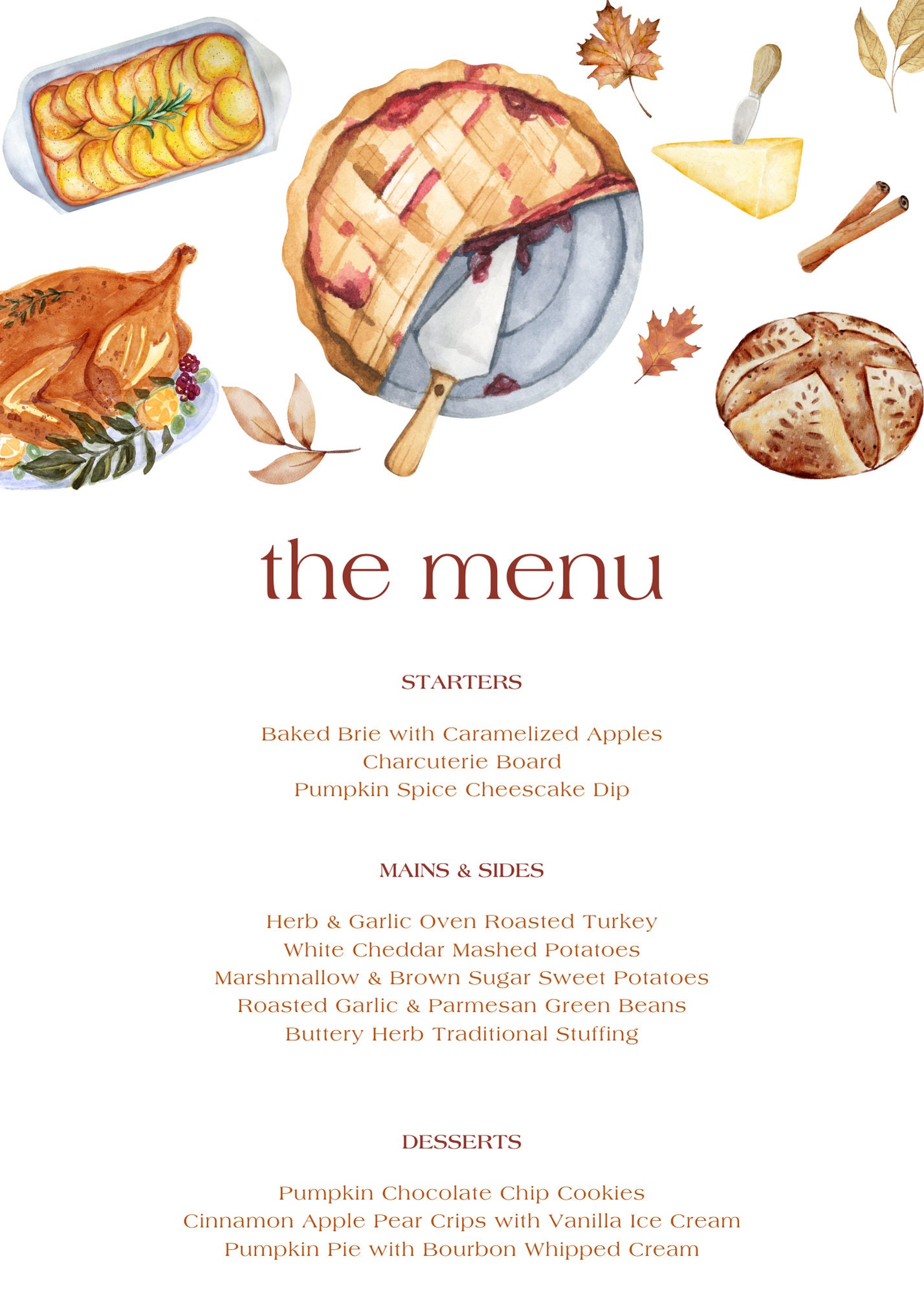 Friendsgiving Potluck Invite + Menu, Thanksgiving Dinner Invite Kit ...