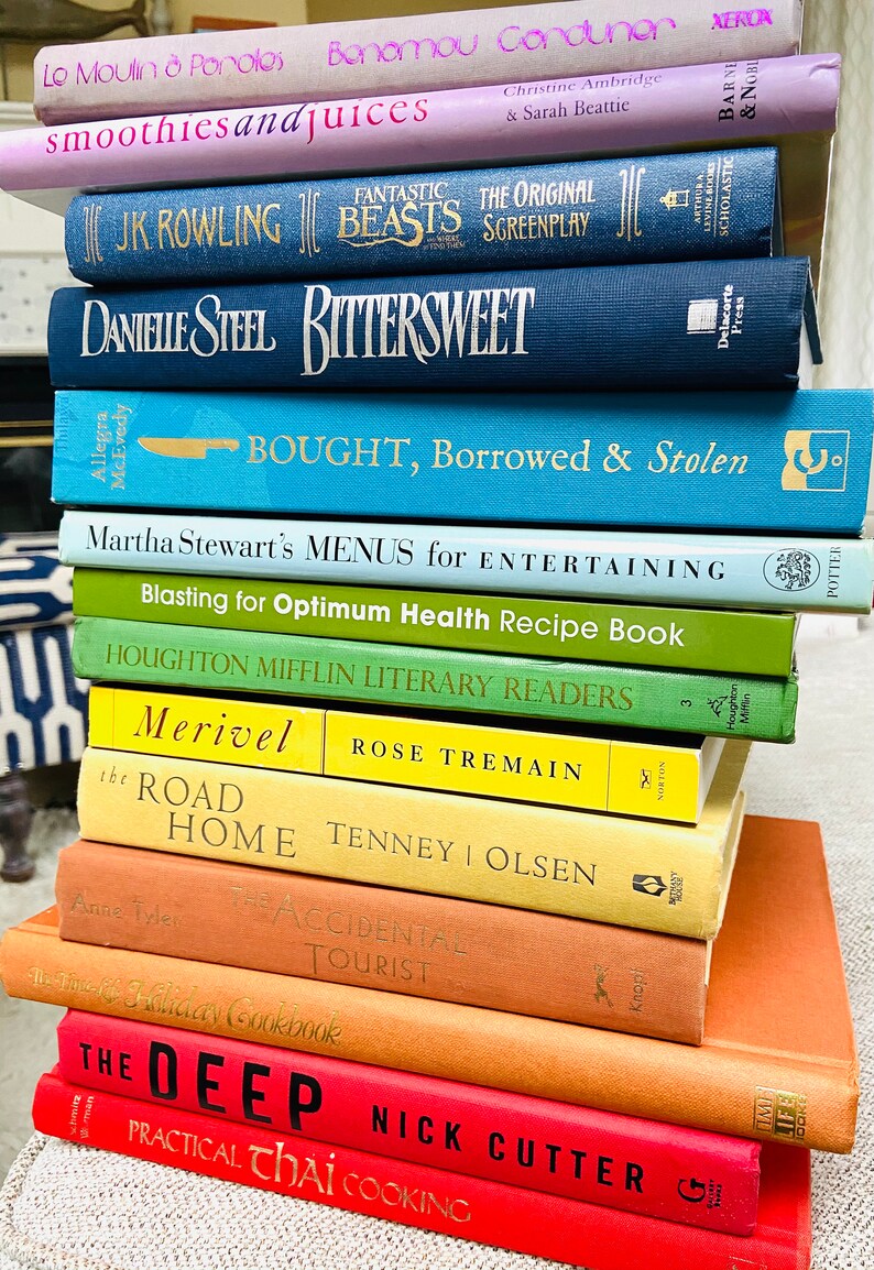 Bookcase Perfection SINGLE BOOK by COLOR.Rainbow Decorative Etsy