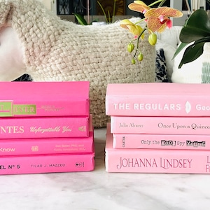 PALE or SHOCKING PINK Books for Decorating Pick One Set of 4 Pale Pink: or a 4 Book Stack of Shocking Pink Books For Your Bookshelf Decor