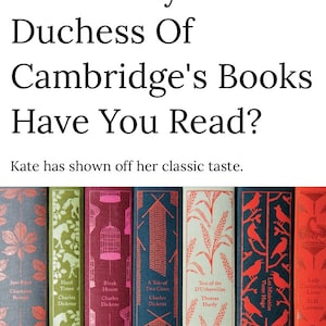 Puede incluir: Primer plano de los lomos de varias novelas cl&aacute;sicas, incluyendo Jane Eyre, Tiempos dif&iacute;ciles, La casa desolada, Un cuento de dos ciudades, Tess de los d'Urberville, Los miserables y El amante de Lady Chatterley. Los lomos est&aacute;n todos decorados con diferentes patrones y colores.