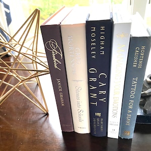 MASCULINE  Decorative BOOK SET - 5 Neutral Books for Home Staging. Perfect for Bedside Table, Bookcase, Coffee Table or Shelves.