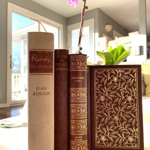 VINTAGE Chestnut Brown Book Set….Decorate or Stage your home . Makes Perfect Gift for Home Design.