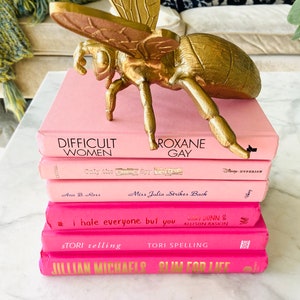 PALE or SHOCKING PINK Decorative Books Pick One Set of 3 Pale Pink: or a 3 Book Stack of Shocking Pink Books For Your Bookshelf Decor image 7