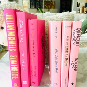 PALE or SHOCKING PINK Decorative Books Pick One Set of 3 Pale Pink: or a 3 Book Stack of Shocking Pink Books For Your Bookshelf Decor image 5