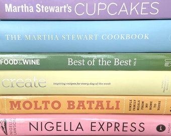 PASTEL COOKBOOK RAINBOW-You Pick Any 6 Books from this Epic Pastel Decorative Cookbook Rainbow Selection-...Let's Get Cooking People  !