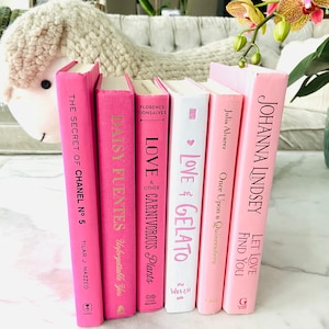 PALE or SHOCKING PINK Decorative Books Pick One Set of 3 Pale Pink: or a 3 Book Stack of Shocking Pink Books For Your Bookshelf Decor