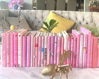PINK Books PICK ANY 3 ! Light Pink , Blush or Pale Pink Decorative Books for staging a shelf or Bookcase. Pretty in Pink Books Set !