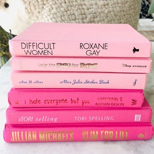 PALE or SHOCKING PINK Decorative Books Pick One Set of 3 Pale Pink: or a 3 Book Stack of Shocking Pink Books For Your Bookshelf Decor image 1