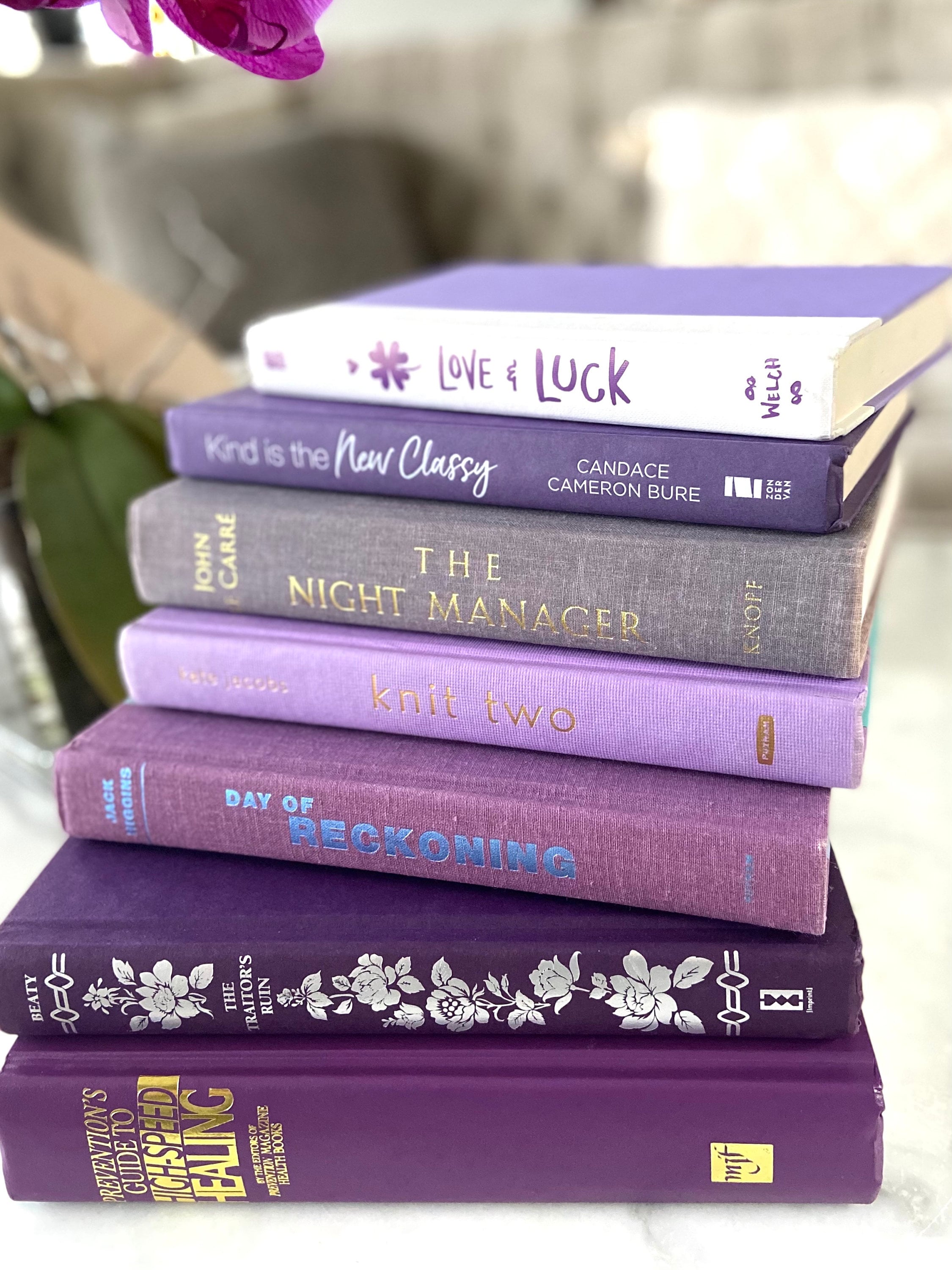 PURPLE PASSION 7 Decorative BOOKS for Interior Design or Staging  