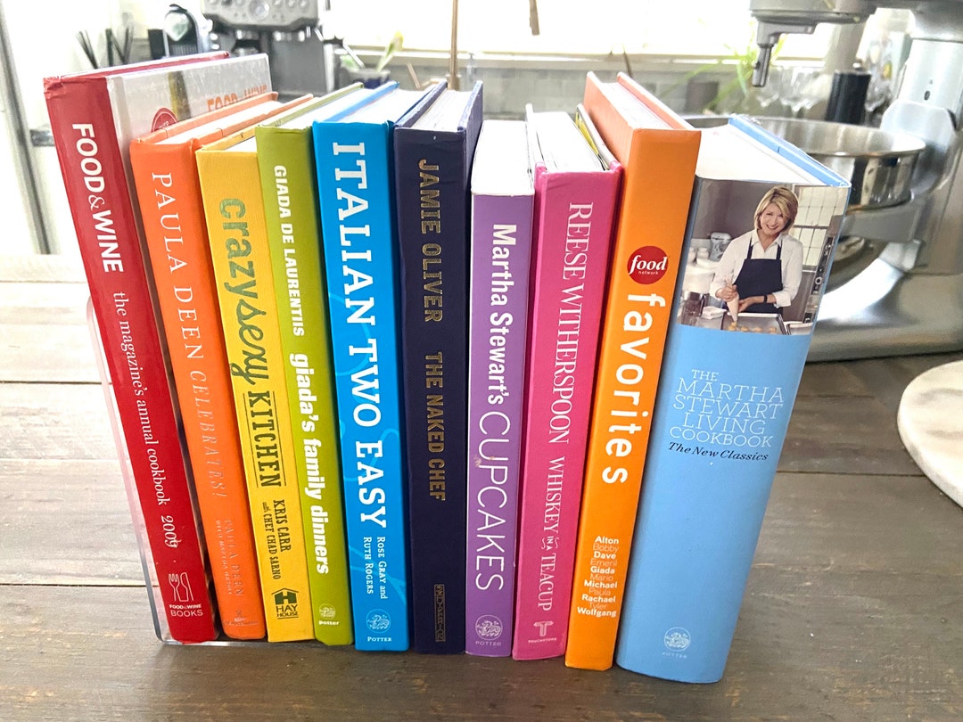 Colorful Cookbook Rack VIBRANT Bright !… COOKBOOK RAINBOW- Decorative Cookbook Rainbow 9” Inch ...