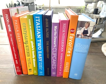 VIBRANT  Bright !… COOKBOOK RAINBOW- Decorative Cookbook Rainbow  9” inch Cheery Selection ..Let's Get Cooking People  !