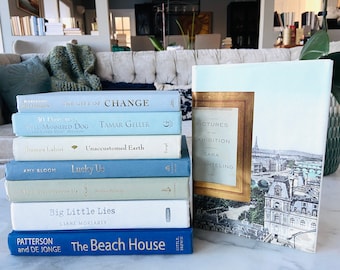 BEACH HOUSE STYLE-7 Beach Inspired Books to Stage your Coastal home. Escape to the Sea with 7 Sea Glass colored Books. Ask about Bonus Book