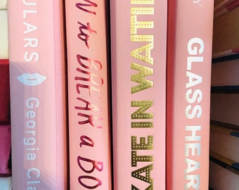 Pale Pink 4 Book Grouping - White,  Gold, Silver & Ruby Script!