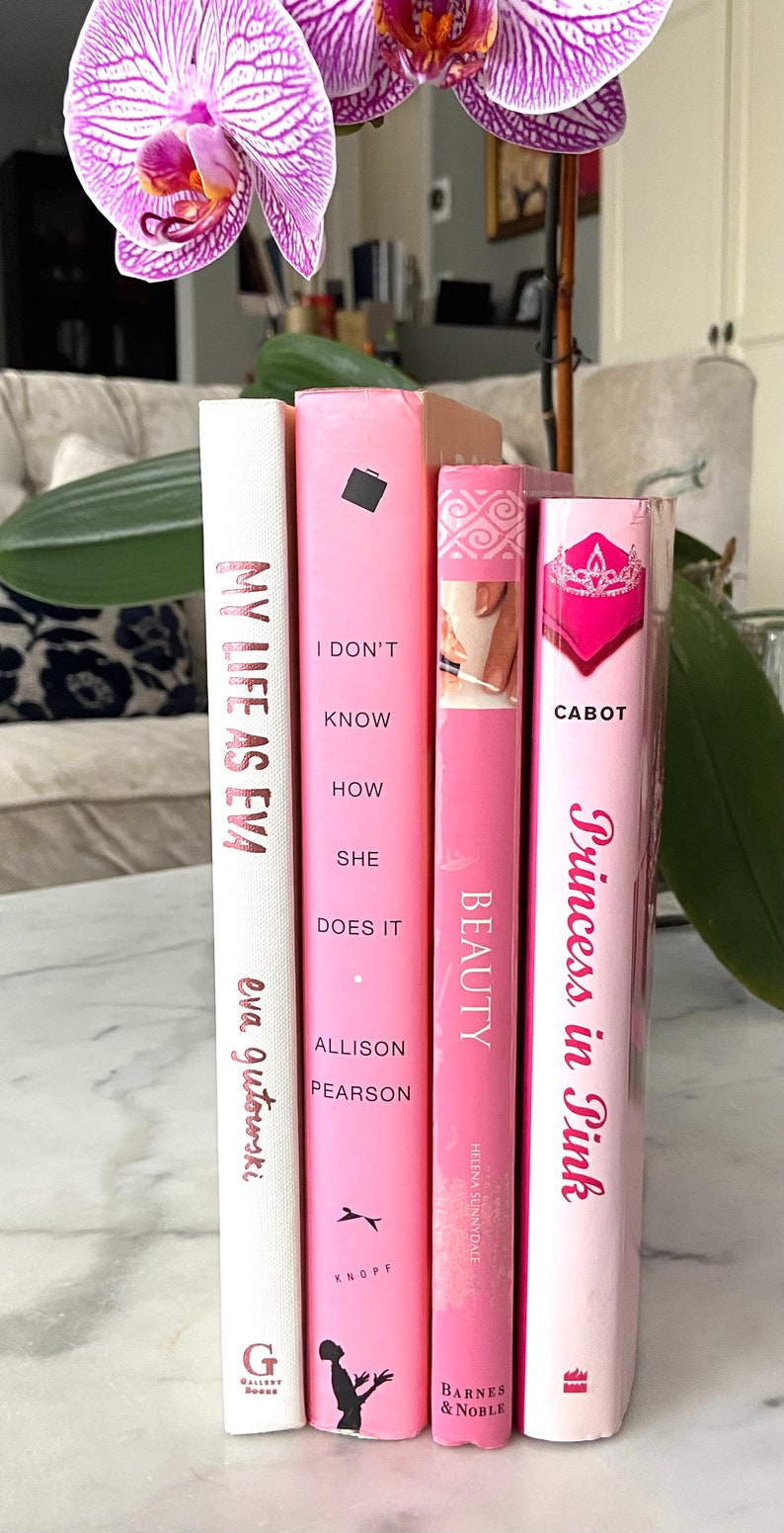 ROSE PINK Decorative Books . 4 HOT Pink Books for Home Etsy
