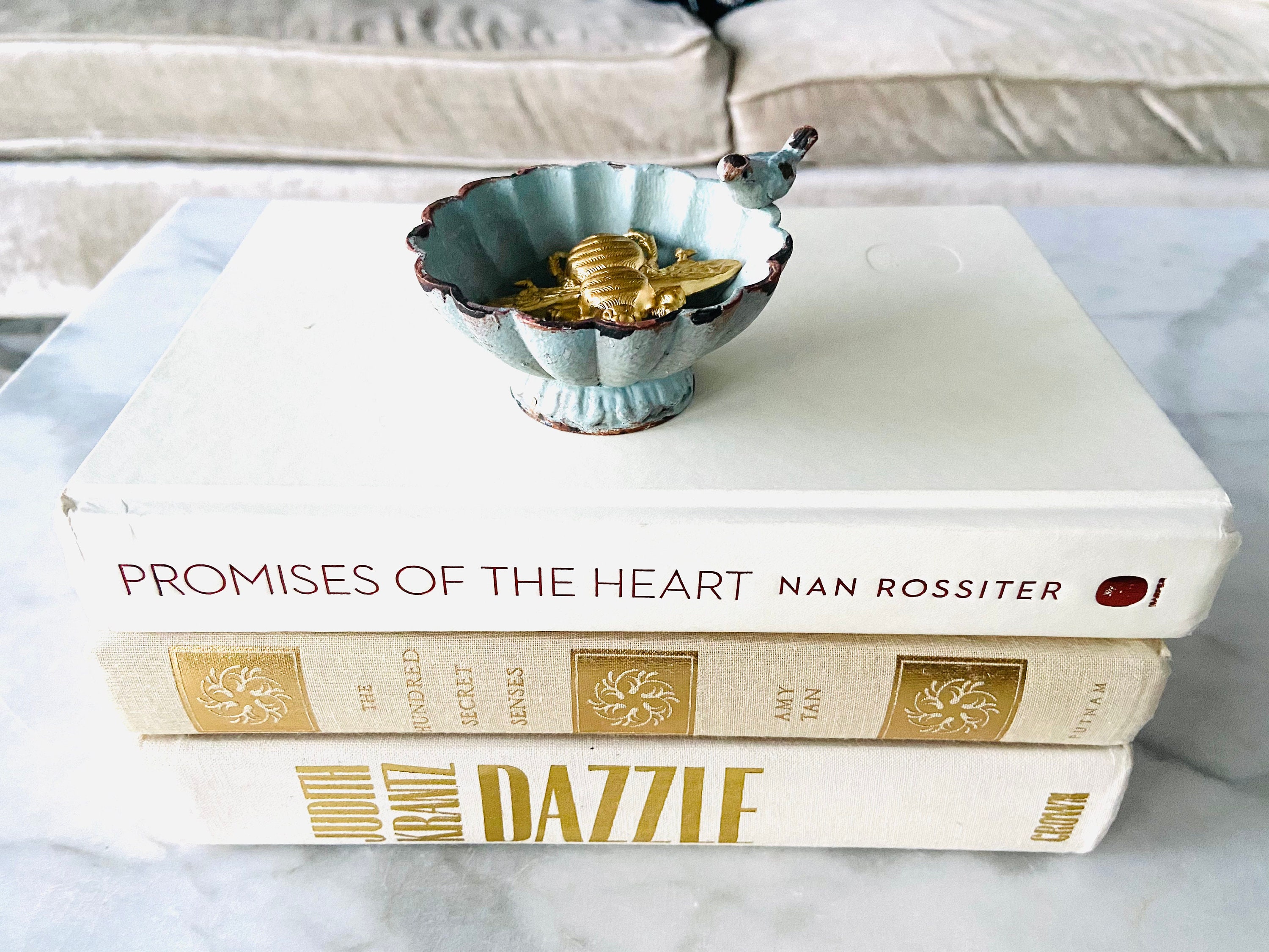 WHITE & GOLD BOOKS. These 3 Decorative Book Sets Will Make a