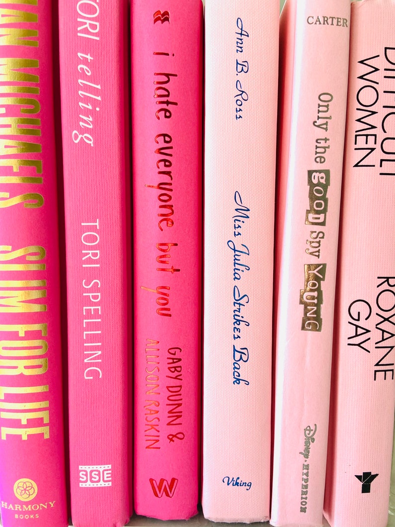 PALE or SHOCKING PINK Decorative Books Pick One Set of 3 Pale Pink: or a 3 Book Stack of Shocking Pink Books For Your Bookshelf Decor image 4