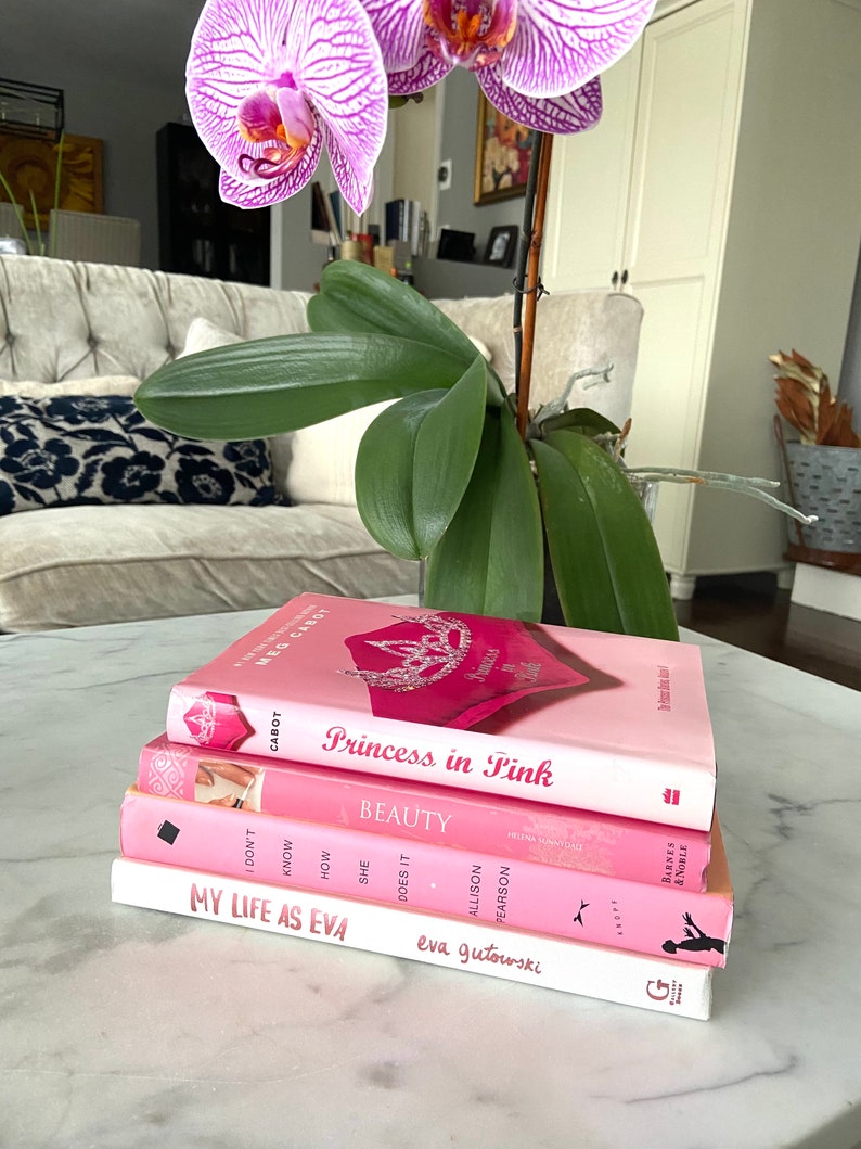 ROSE PINK Decorative Books . 4 HOT Pink Books for Home Etsy