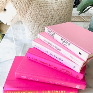 PALE or SHOCKING PINK Decorative Books Pick One Set of 3 Pale Pink: or a 3 Book Stack of Shocking Pink Books For Your Bookshelf Decor image 10