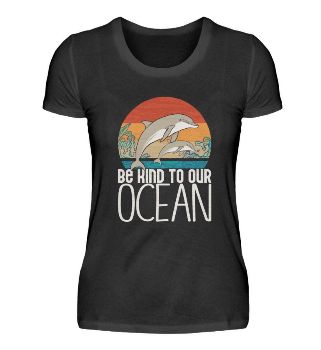 Delfin Shirt Eine schöne Delfin Sunset Illustration im Retro Vintage