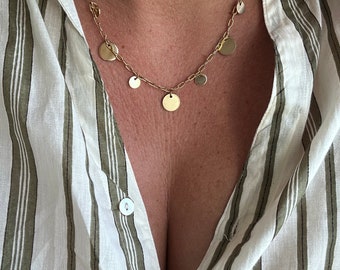 Collier court acier inoxydable avec soleil - KARA