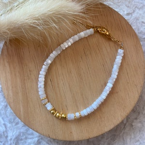 Bracelet perle nacre heishi ajustable image 3