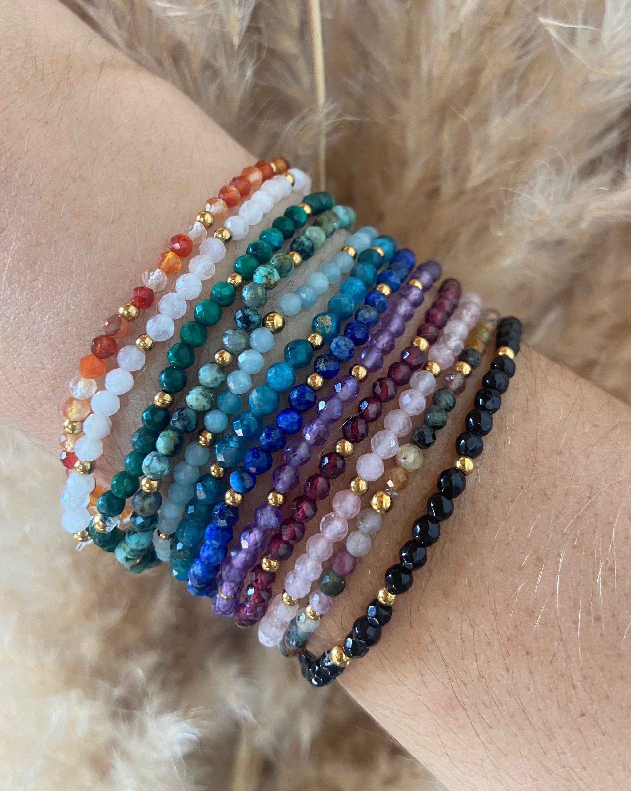 ブレスレット Semi Precious Beads Bracelet #7920 Amazon.com: FIRAZIO 16PCS Semi-Precious Gemstone Bracelet