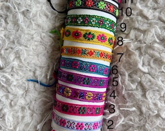 bracelet tissu ajustable coloré