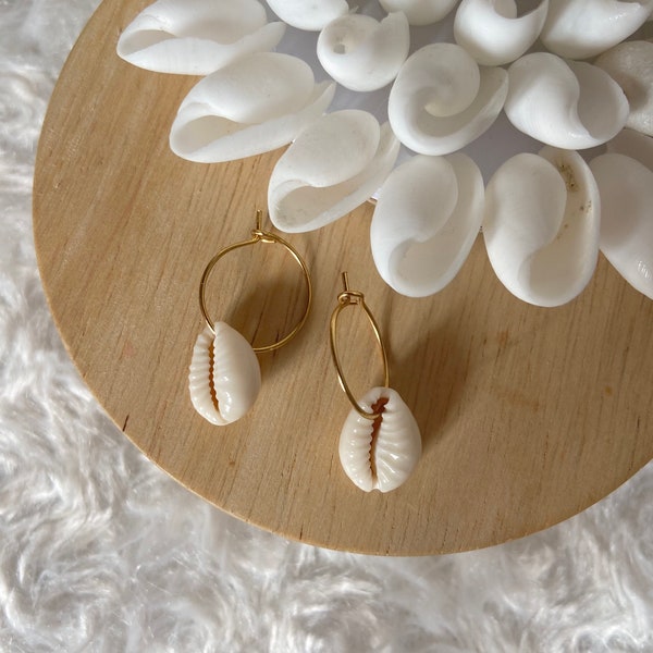 Cowrie shell earrings