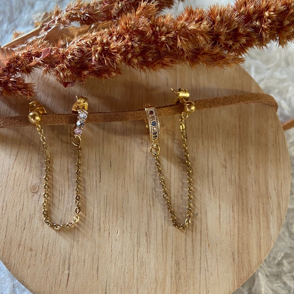 Boucles d’Oreille Anneau Grain de Café en Acier Inoxydable - OR