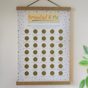 Affiche d'activité à gratter grand-père et moi, cadeau de fête des pères de petits-enfants, cadeau d'anniversaire pour papa, choses à faire avec grand-père