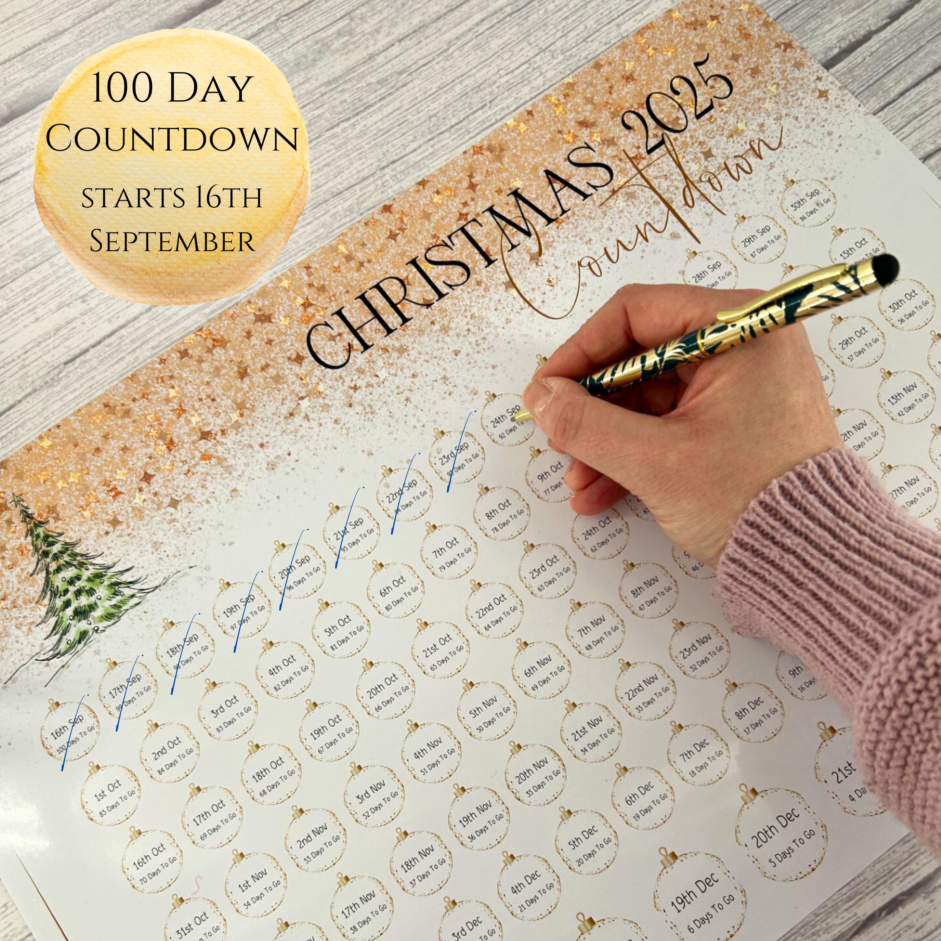 christmas countdown 2025: 100 days until xmas - etsy australia